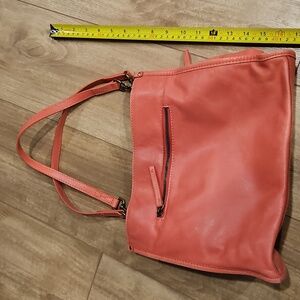 American Leather Co Coral Pink Leather Shoulder Bag